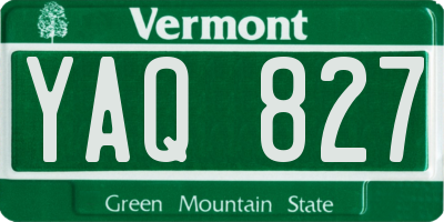 VT license plate YAQ827