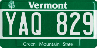 VT license plate YAQ829