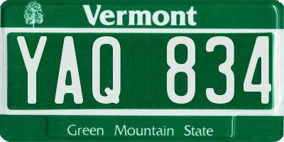 VT license plate YAQ834