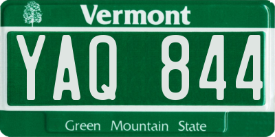 VT license plate YAQ844