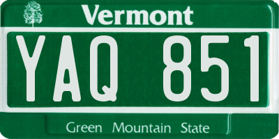 VT license plate YAQ851