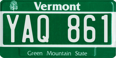 VT license plate YAQ861