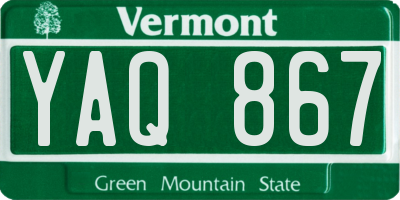 VT license plate YAQ867