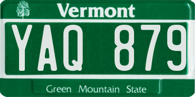 VT license plate YAQ879