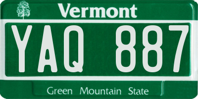 VT license plate YAQ887