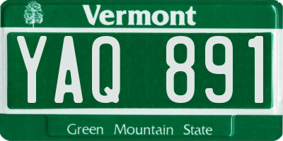 VT license plate YAQ891