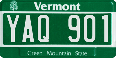 VT license plate YAQ901