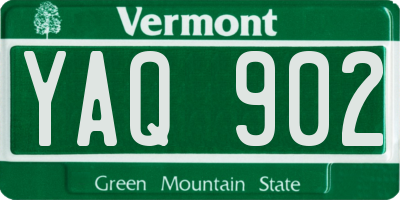 VT license plate YAQ902