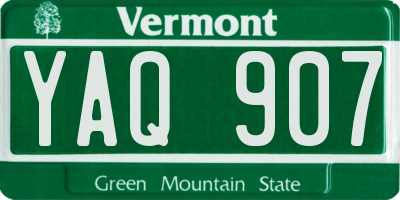 VT license plate YAQ907