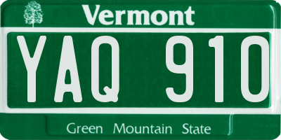 VT license plate YAQ910