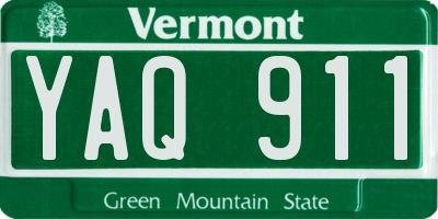 VT license plate YAQ911
