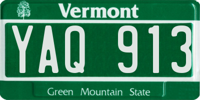 VT license plate YAQ913
