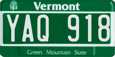 VT license plate YAQ918