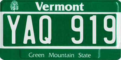 VT license plate YAQ919
