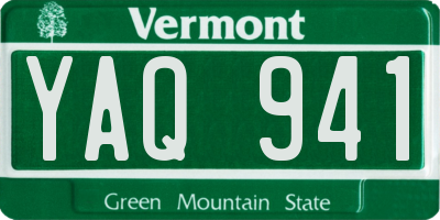 VT license plate YAQ941