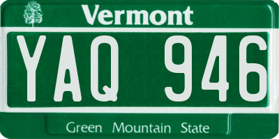 VT license plate YAQ946