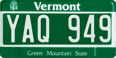 VT license plate YAQ949