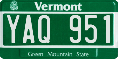 VT license plate YAQ951