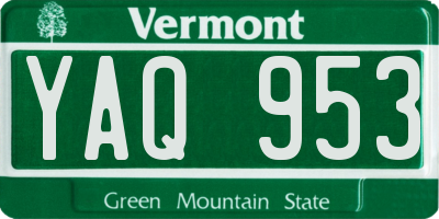 VT license plate YAQ953