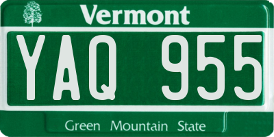 VT license plate YAQ955