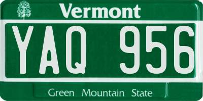 VT license plate YAQ956