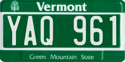 VT license plate YAQ961