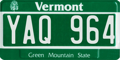 VT license plate YAQ964