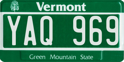 VT license plate YAQ969