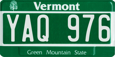 VT license plate YAQ976