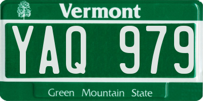 VT license plate YAQ979