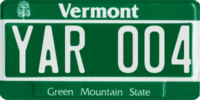 VT license plate YAR004