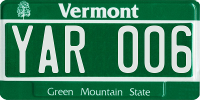 VT license plate YAR006