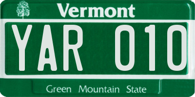 VT license plate YAR010