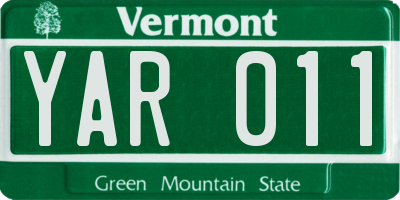 VT license plate YAR011