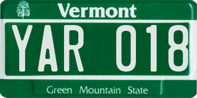 VT license plate YAR018