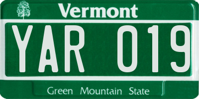 VT license plate YAR019