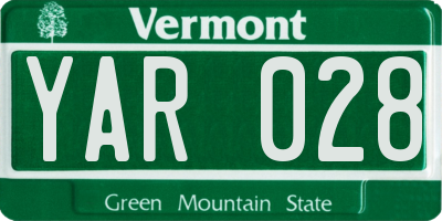 VT license plate YAR028
