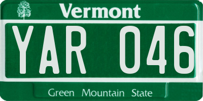 VT license plate YAR046