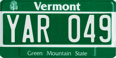 VT license plate YAR049