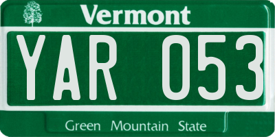 VT license plate YAR053