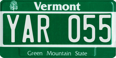VT license plate YAR055