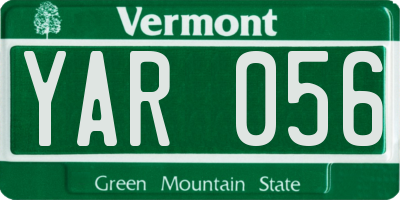 VT license plate YAR056