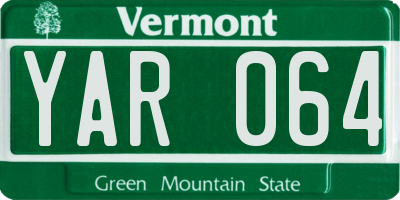 VT license plate YAR064