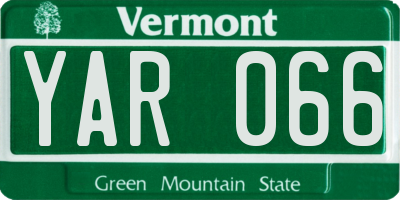 VT license plate YAR066