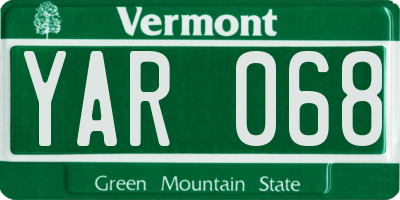 VT license plate YAR068