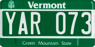 VT license plate YAR073