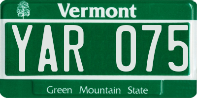 VT license plate YAR075