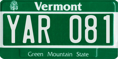VT license plate YAR081