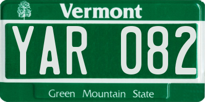 VT license plate YAR082