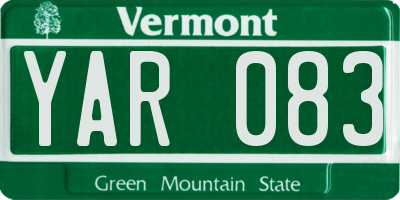 VT license plate YAR083